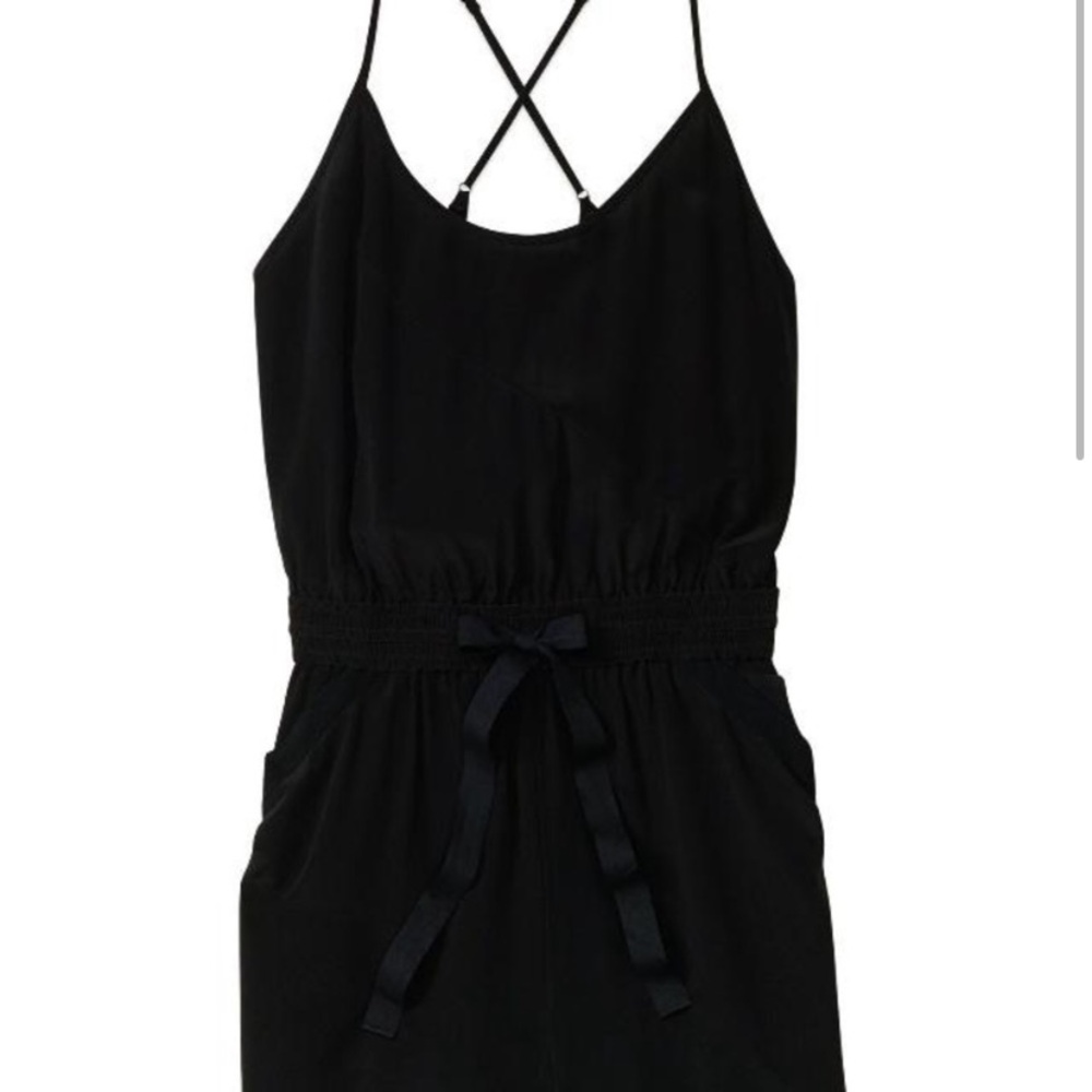 Aritzia Black Strappy Waist-Tie Jumpsuit